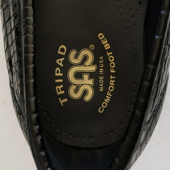 SAS Tripad Patent Leather Crocodile Moccasin Loafer 11.5 Black - Picture 6 of 16